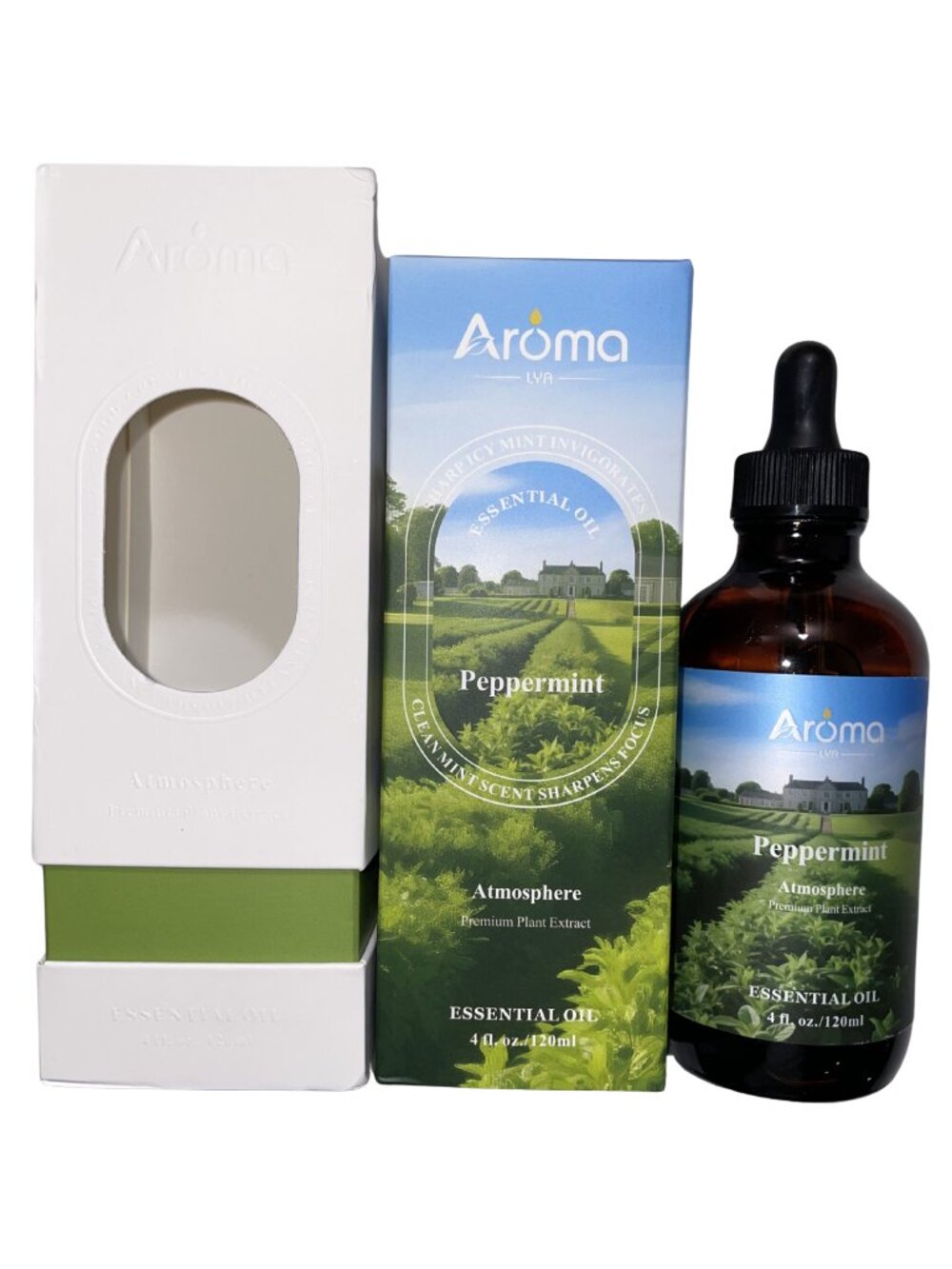 Aromalya Atmosphere Peppermint Essential Oil – 4 fl oz / 120ml (New in Box)